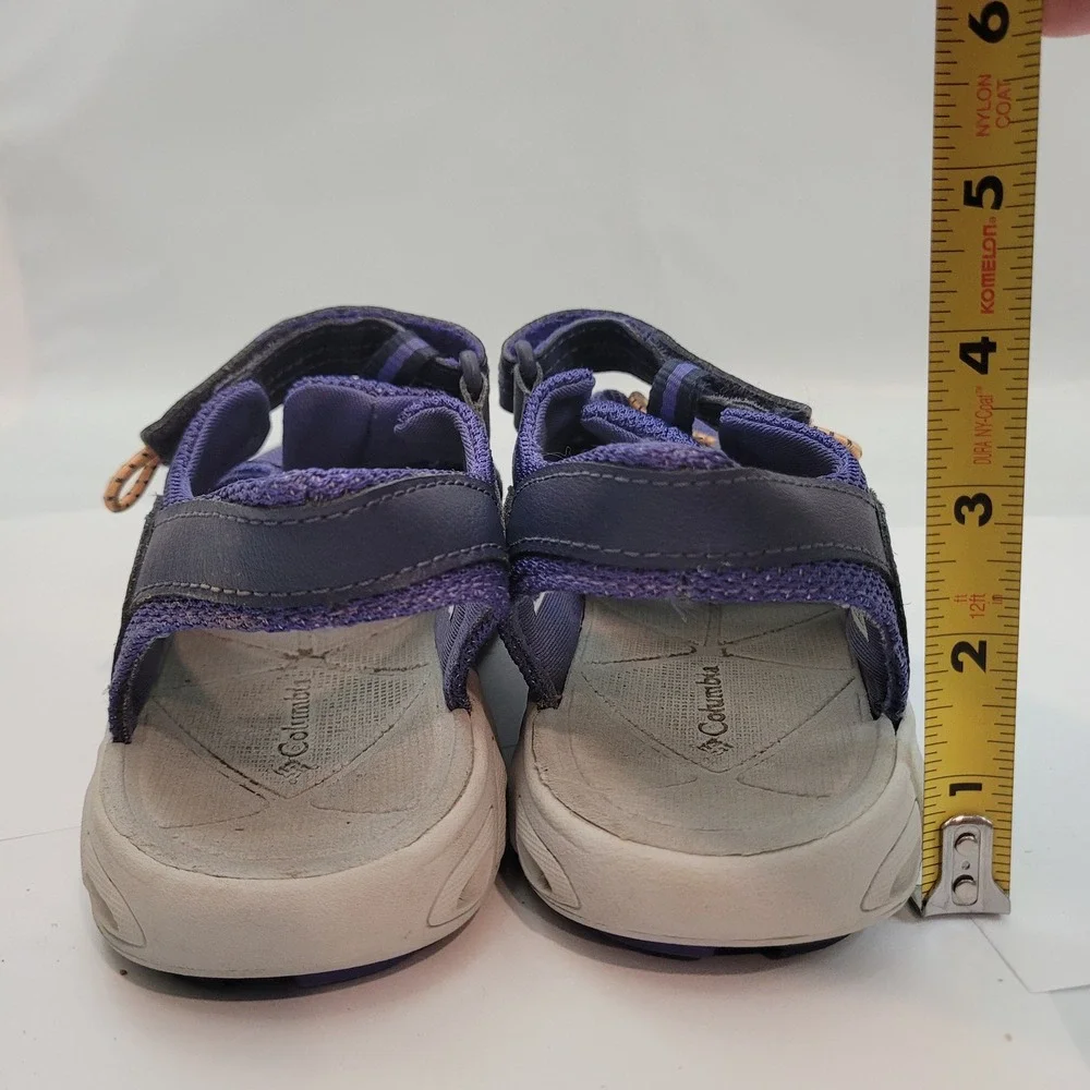 Columbia Techsun Vent Sandals Kids 3 Navy Purple Water Shoes BY2082-466